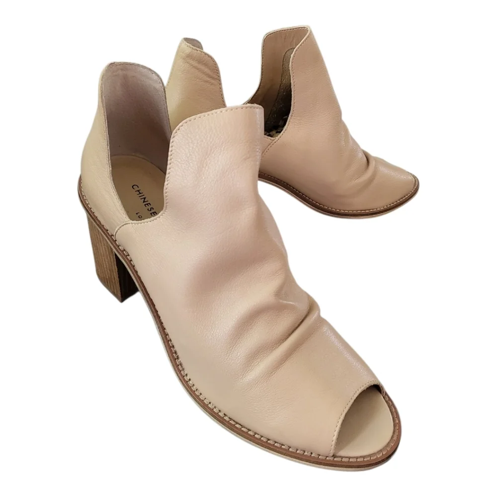 Chinese Laundry‎ Carlita Peep Toe Bootie Tan Womens Size 10 New